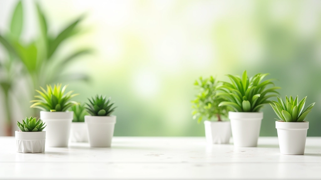 Plantes vertes dans des pots écologiques sur une table blanche, mode de vie durable à Reims